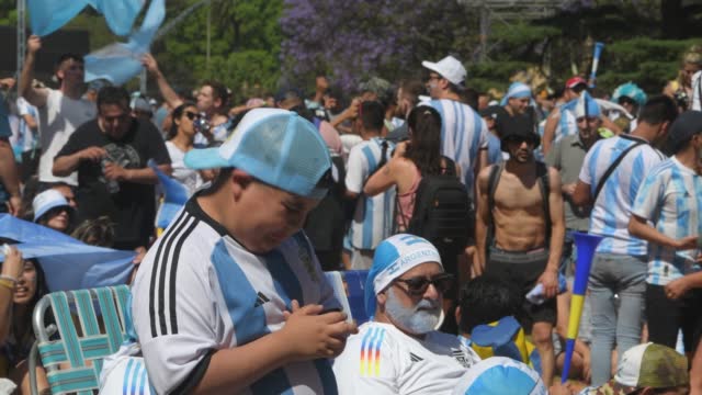 ARG: Argentinian Fans Watch Argentina v Mexico In Buenos Aires