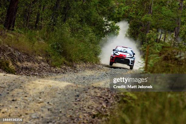 Lewis Bates and Anthony McLaughlin compete in a Toyota GR Yaris AP4 compete in a Toyota GR Yaris AP4 during the 2022 Coffs Coast Rally, part of the...