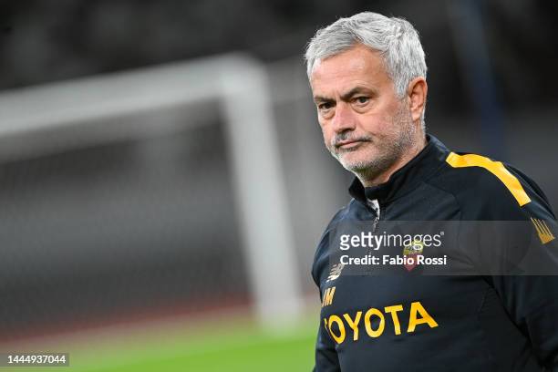 Roma coach Josè Mourinho during a training session at Japan National Stadium on November 27, 2022 in Tokyo, Japan.