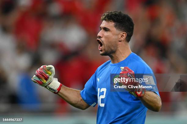 Munir El Kajoui of Morocco reacts during the FIFA World Cup Qatar 2022 Group F match between Belgium and Morocco at Al Thumama Stadium on November...