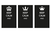Crown Keep calm vector in black background