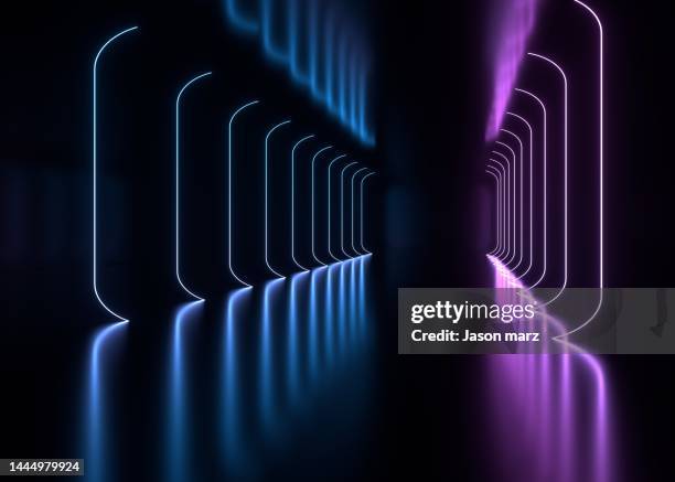 abstract neon light background,3d render - late night show stock-fotos und bilder