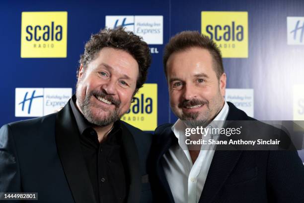 Michael Ball and Alfie Boe attend Scala Radio Christmas Live at Palladium Theatre on November 27, 2022 in London, England.