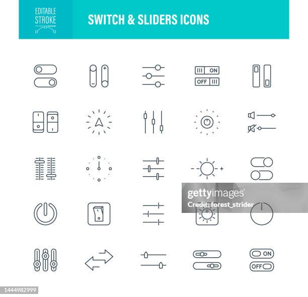 stockillustraties, clipart, cartoons en iconen met switch and sliders icons - schakelaar