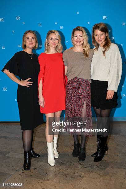 Actress Josephine Ehlert, Teresa Rizos, Xenia Tiling and Genija Rykova attend the exclusive preview for the TV series "Servus Baby" at HFF Muenchen...