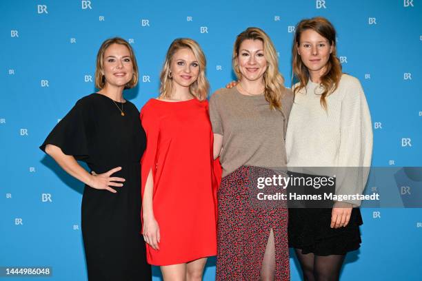 Actress Josephine Ehlert, Teresa Rizos, Genija Rykova and Xenia Tiling attend the exclusive preview for the TV series "Servus Baby" at HFF Muenchen...