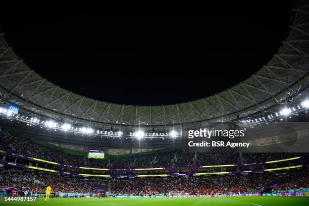 General interior overview during the Group F - FIFA World Cup Qatar 2022 match between Belgium and Morocco at the Al Thumama Stadium on November 27,...