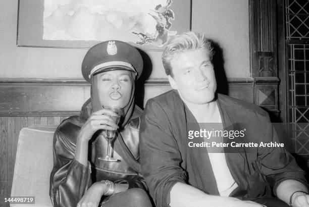 Grace Jones and Dolph Lundgren in the 1980s in New York City.