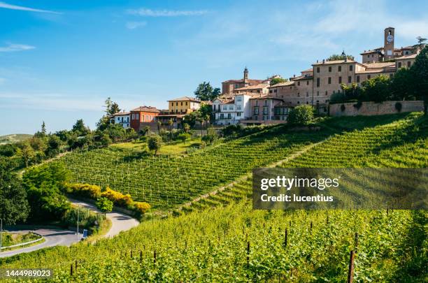 neive village, cuneo provence, piedmont, italy - piedmont italy stockfoto's en -beelden