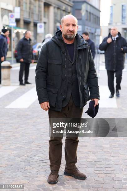 Antonio Albanese is seen arriving at the Vanity Fair Stories at Teatro Lirico Giorgio Gaber on November 27, 2022 in Milan, Italy.