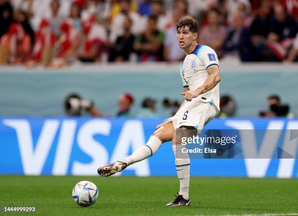 John Stones of England passes the ball in the second half against the United States during the FIFA World Cup Qatar 2022 Group B match between...