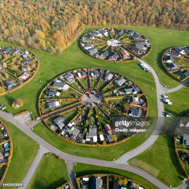 round gardens in denmark - gazebo stock pictures, royalty-free photos & images