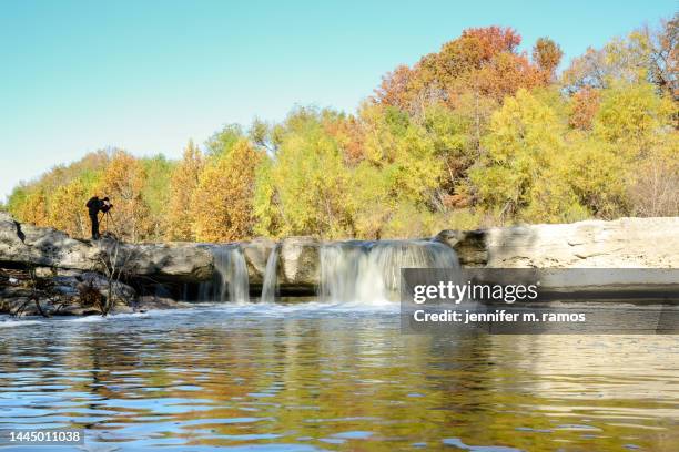 mckinney falls state park fall foliage - falls texas stock pictures, royalty-free photos & images