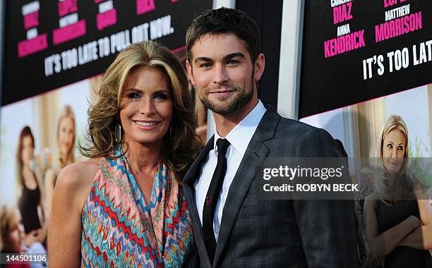 Actor Chace Crawford poses with his mother Dana Crawford as he arrives for the premiere of "What To Expect When You Are Expecting," May 14, 2012 at...