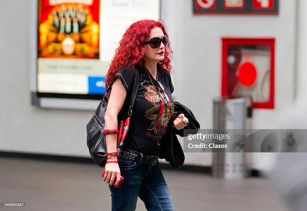 Celia Lora and Chela at Benito Juarez Airport