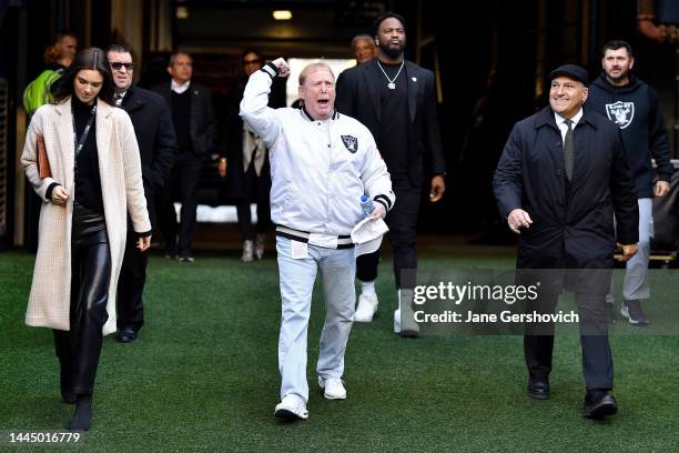 Las Vegas Raiders owner Mark Davis walks onto the field prior to the game against the Seattle Seahawks at Lumen Field on November 27, 2022 in...