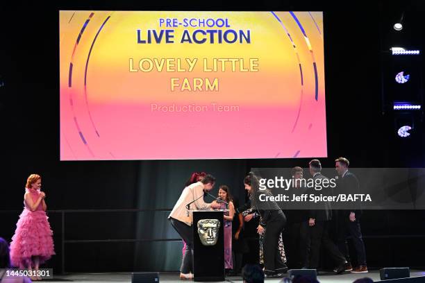 Lovely Little Farm Production Team winners of the Pre-School – Live Action award at the British Academy Children and Young People’s Awards at Old...