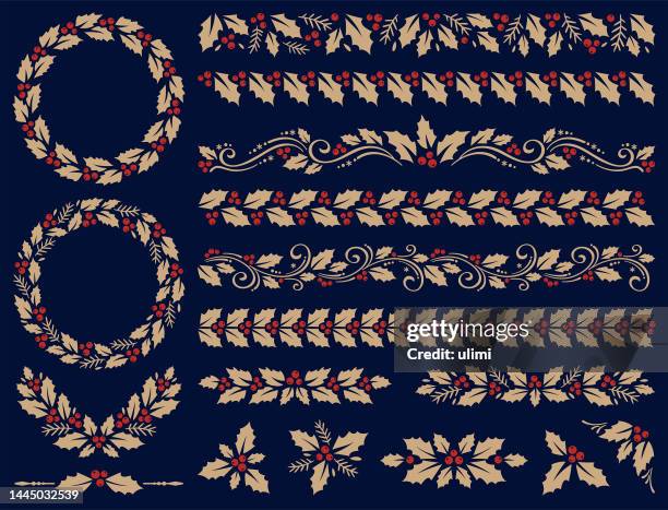 ilustraciones, imágenes clip art, dibujos animados e iconos de stock de navidad ornamentos - guirnalda