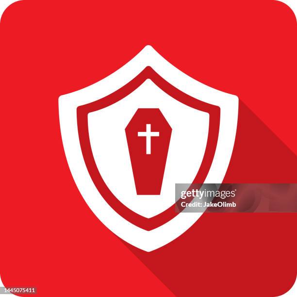 shield coffin icon silhouette 1 - coffin stock illustrations