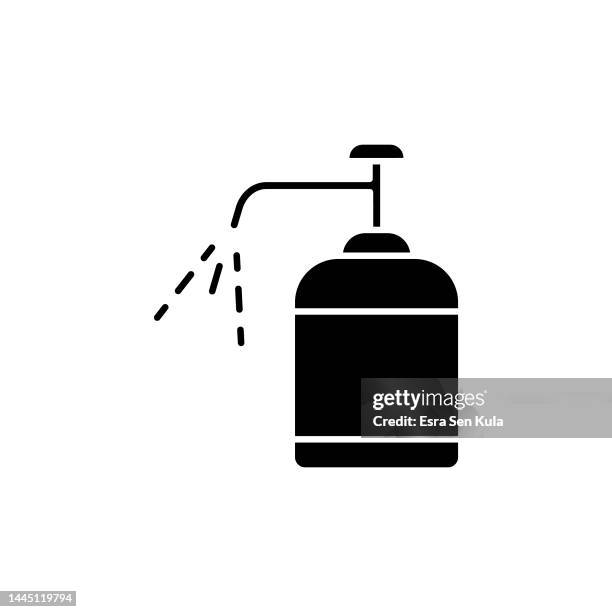 hand sanitiser solid flat icon. the icon is suitable for web pages, mobile apps, ui, ux, and gui design. - new normal work stock illustrations