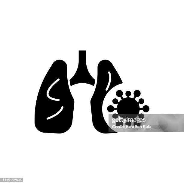 tuberculosis solid flat icon. the icon is suitable for web pages, mobile apps, ui, ux, and gui design. - breathing hard stock illustrations
