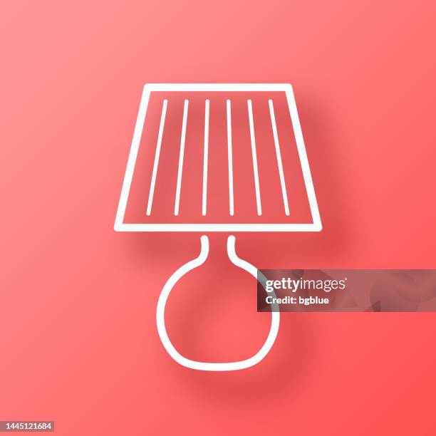 table lamp. icon on red background with shadow - light switch stock illustrations