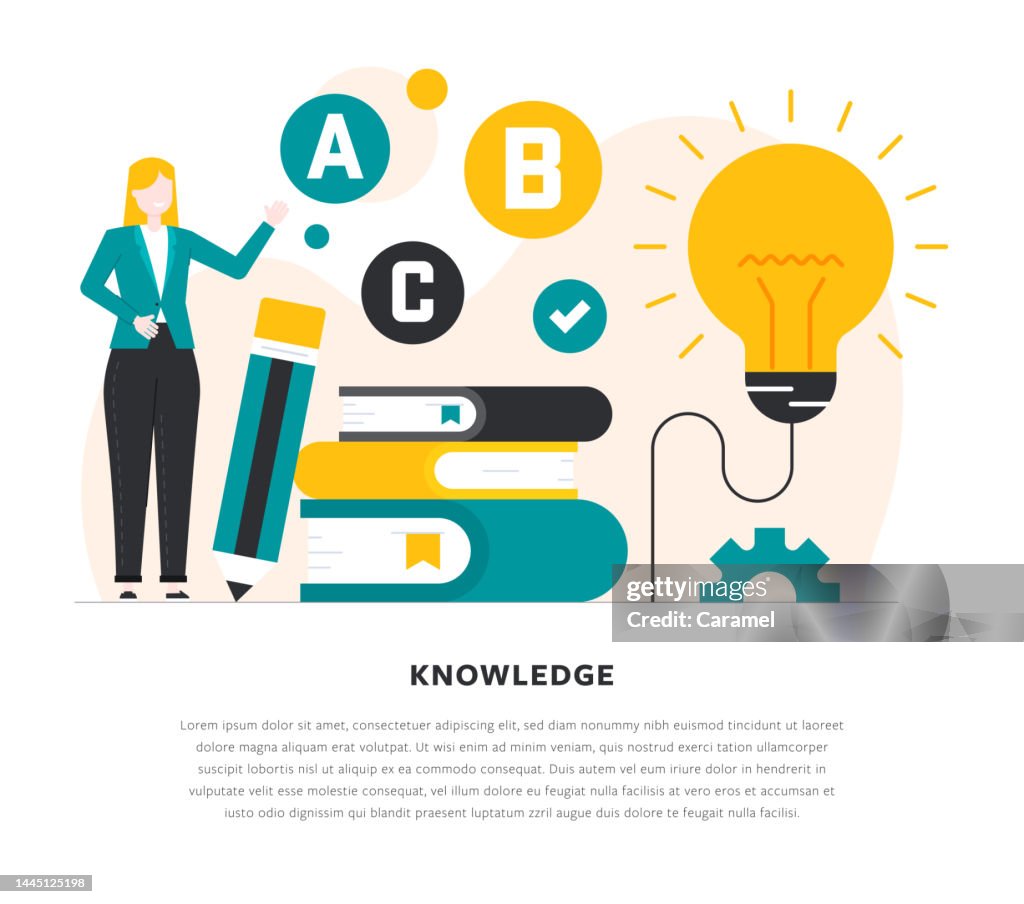 Knowledgeable Graphic Knowledge Colorful Vector Illustration High-Res Vector Graphic - Getty ...
