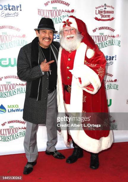 Danny Trejo and Santa Claus attend the 90th Anniversary Of The Hollywood Christmas Parade Supporting Marine Toys For Tots held on November 27, 2022...