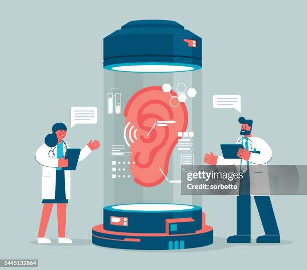 diagnose human ear - earlobe stock illustrations