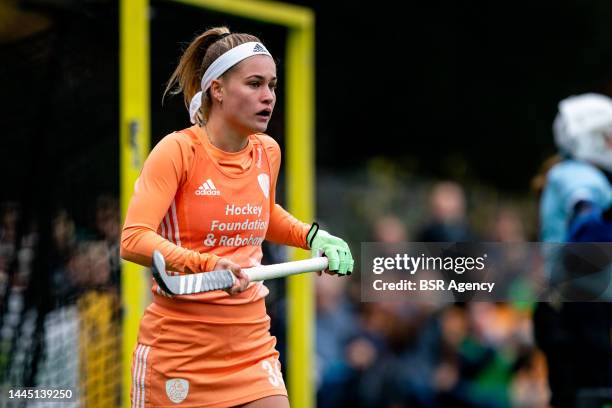 Pien Dicke of the Netherlands during the Test match between Netherlands and Ireland at Sportpark Kees Boekelaan on November 27, 2022 in Bilthoven,...