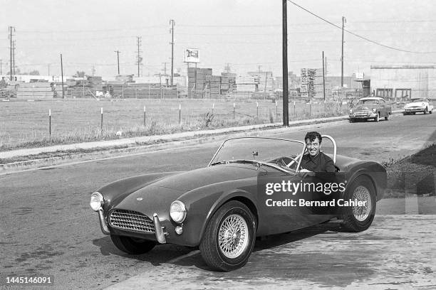 Carroll Shelby, Shelby-Cobra 260 , , Venice, California, 07 October 1962. Carroll Shelby at the wheel of one of the very early Shelby-Cobra 260.