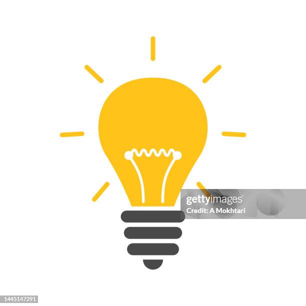 ilustrações, clipart, desenhos animados e ícones de ícone da lâmpada, ligado com fundo. - light bulb