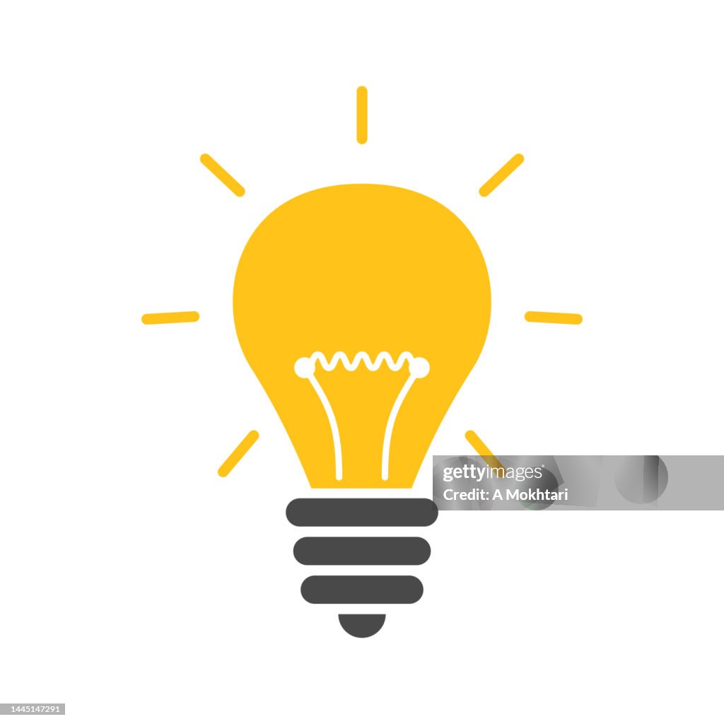 Lamp icon, on withe background.