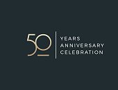 Fifty years celebration event. 50 years anniversary sign.