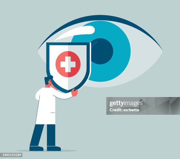 eyesight protection - defending stock illustrations