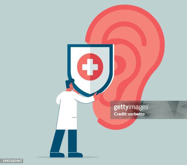 protection - human ear - earlobe stock illustrations