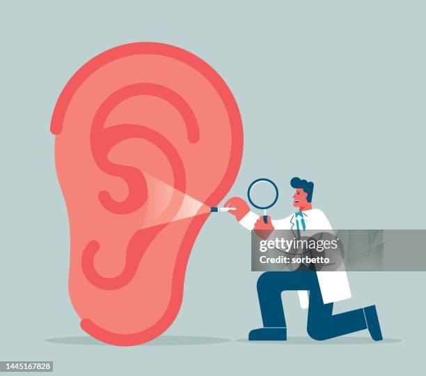 human ear - otolaryngologist - earlobe stock illustrations