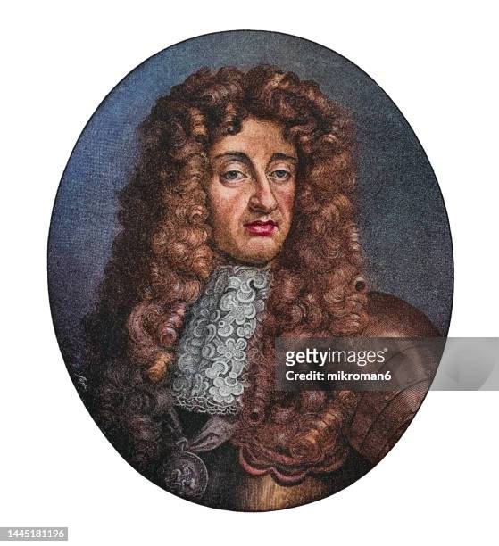 portrait of king james ii of england (14 october 1633–16 september 1701) - renaissance and schets stockfoto's en -beelden