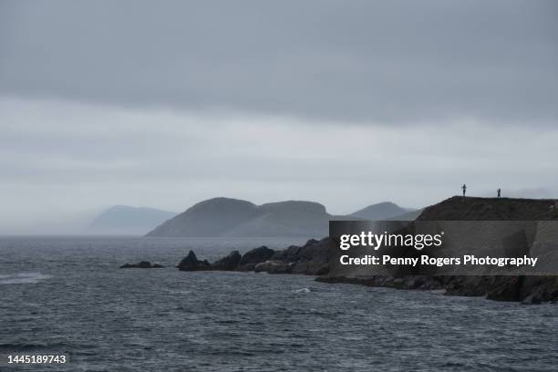 photo stop along dramatic coastline - atlantic canada stock pictures, royalty-free photos & images