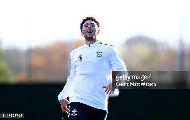 Che Adams during a Southampton FC training session at the Staplewood Campus on November 28, 2022 in Southampton, England.