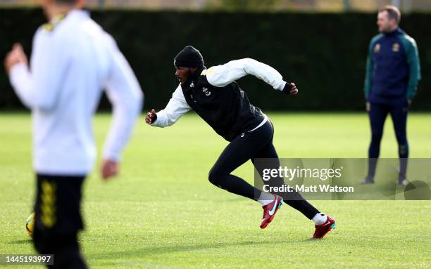 Ainsley Maitland-Niles during a Southampton FC training session at the Staplewood Campus on November 28, 2022 in Southampton, England.