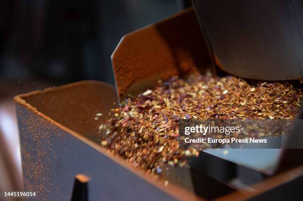 One of the mills that turns peppers into paprika, at the 'La Dalia' factory, on 28 November, 2022 in La Vera, Caceres, Extremadura, Spain. To obtain...