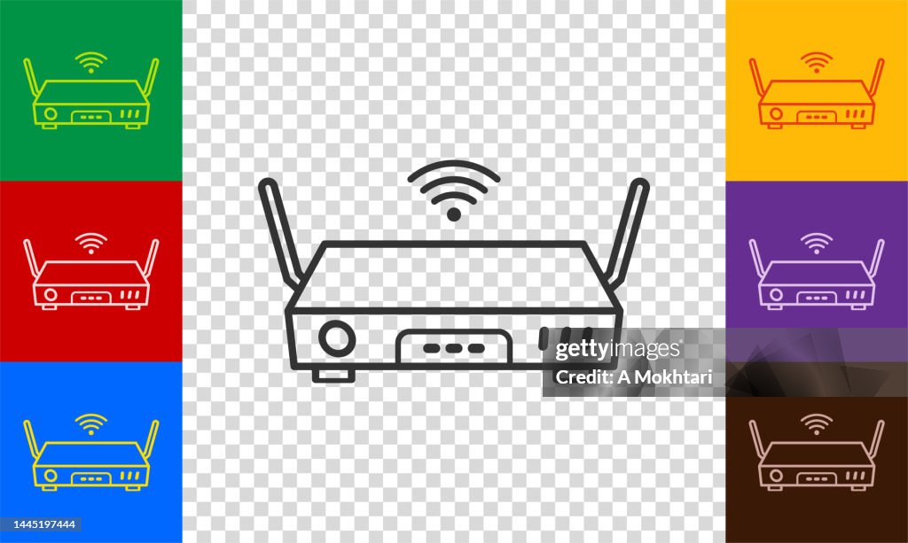 Router icon set.
