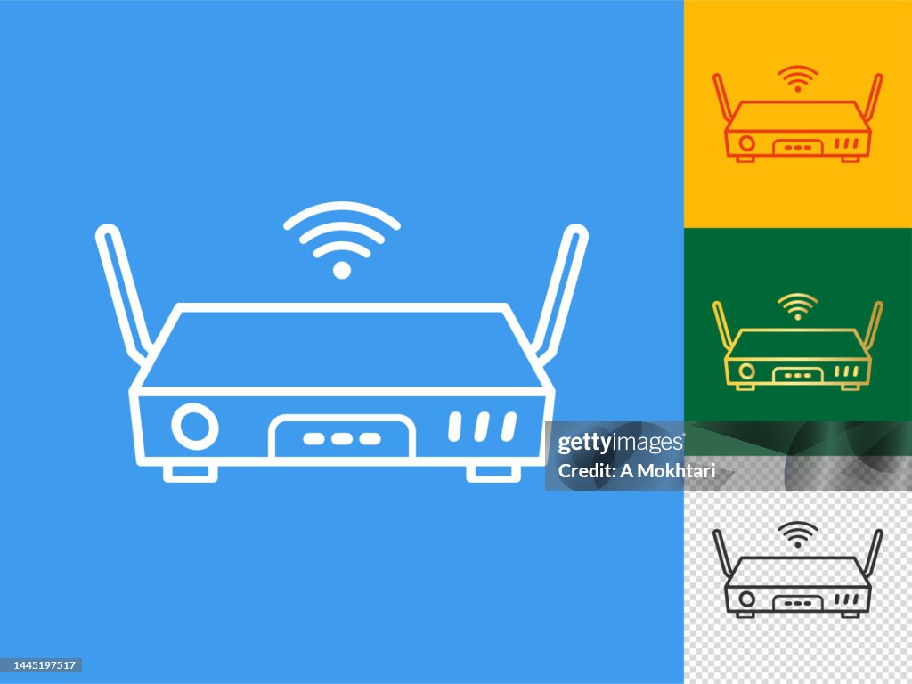 Router icon set.