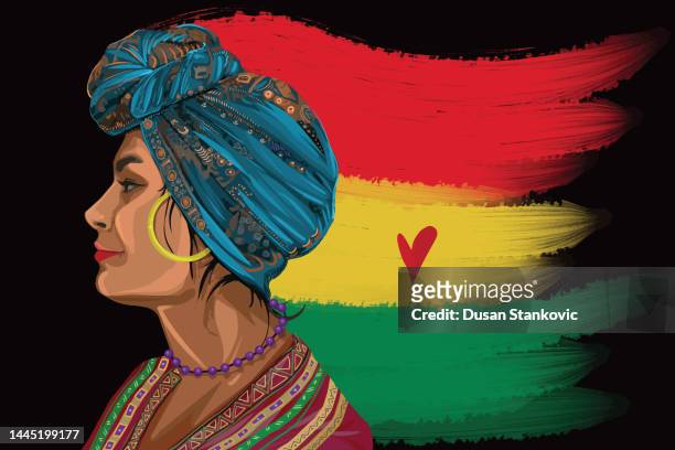 porträt von eine afrikanische amerikanische frau - black history month stock-grafiken, -clipart, -cartoons und -symbole