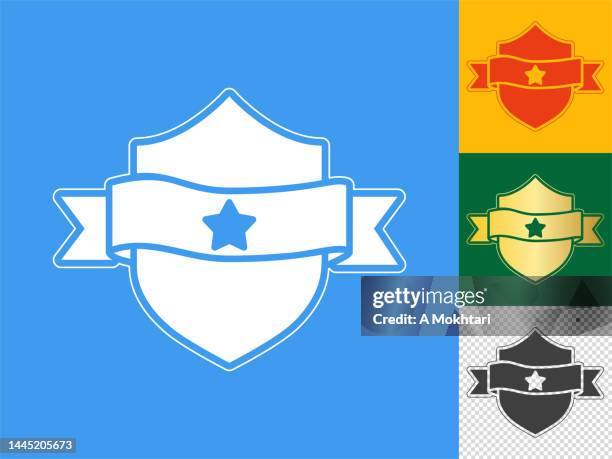 shield icon with ribbon. - luxury private stock illustrations