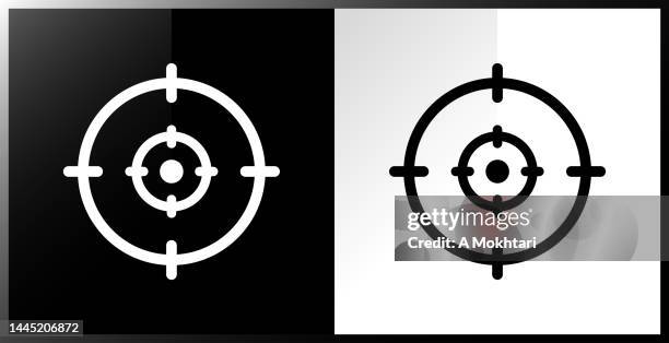 ilustraciones, imágenes clip art, dibujos animados e iconos de stock de icono del visor. - punto de mira