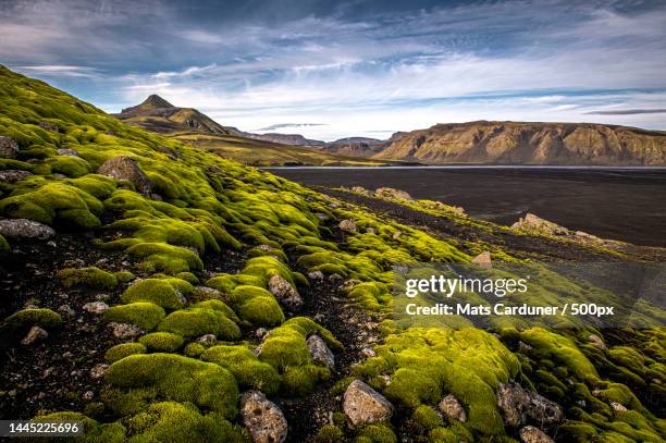 scenic view of landscape against sky,iceland - maelifell stock pictures, royalty-free photos & images