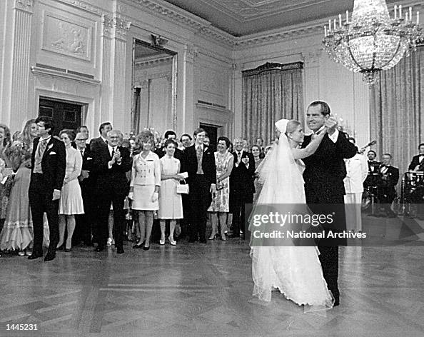 President Richard Nixon dances with his daughter...