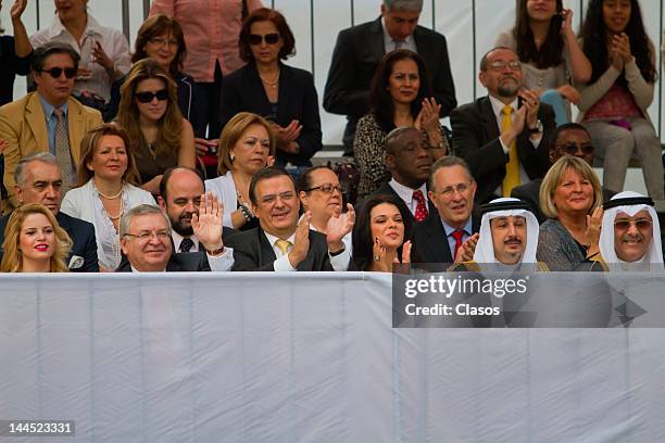 Marcelo Ebrard during the openning parade of the Feria de las Culturas Amigas at Reforma Avenue on May 12, 2012 in Mexico City, Mexico.